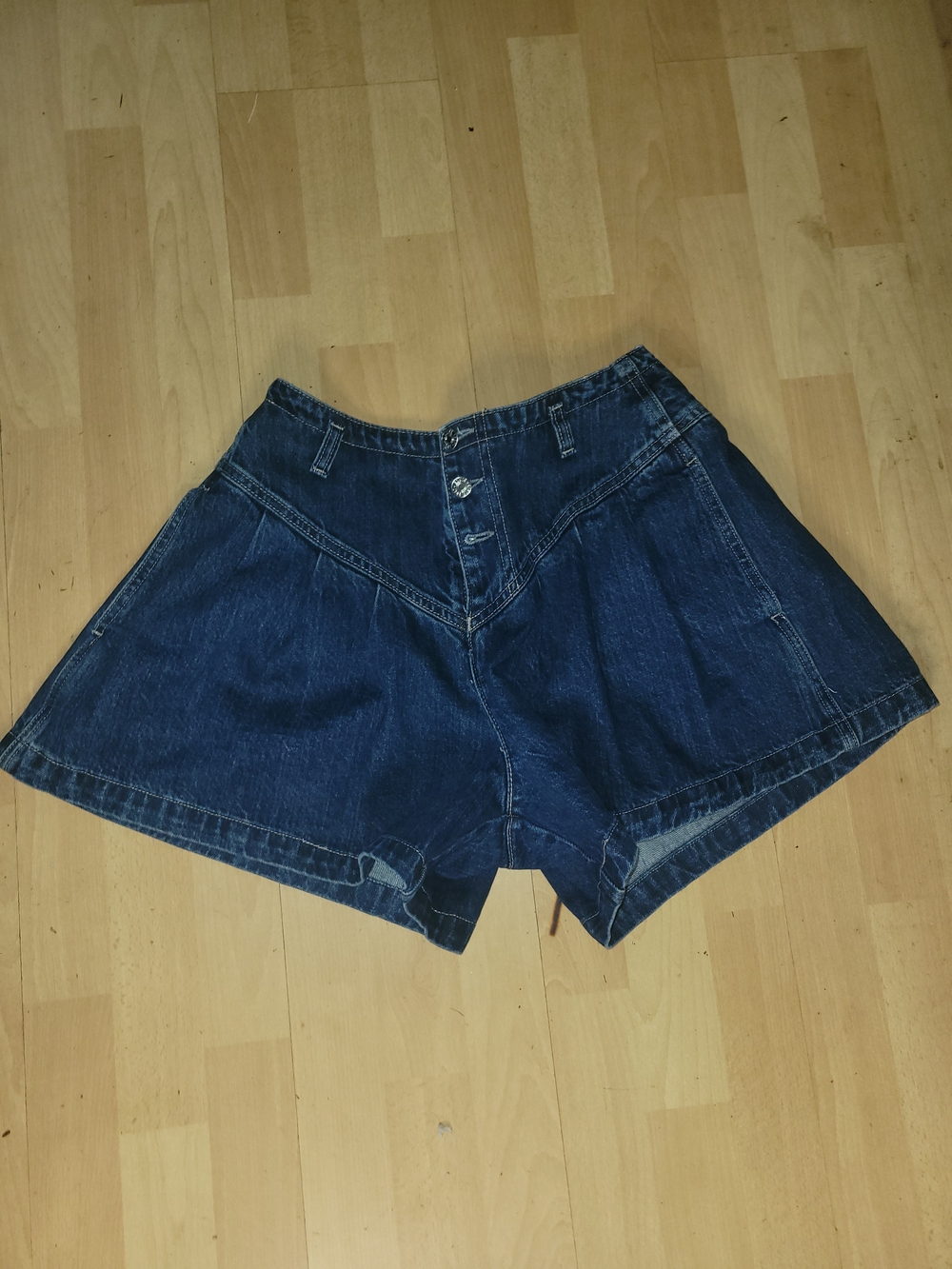 Edwin Dark Blue High-Waist Denim Shorts